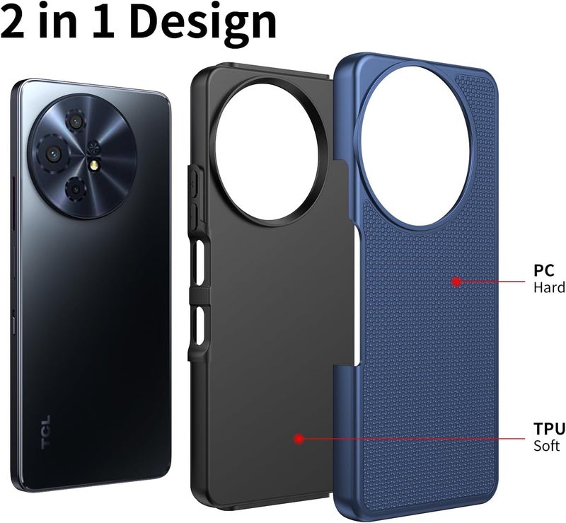Mocotto for TCL 60 XE NXTPAPER 5G/TCL 50 XL 5G Case with Tempered Glass Screen Protector,Dual Layer Heavy Duty Shockproof Protection (Blue) - Image 3